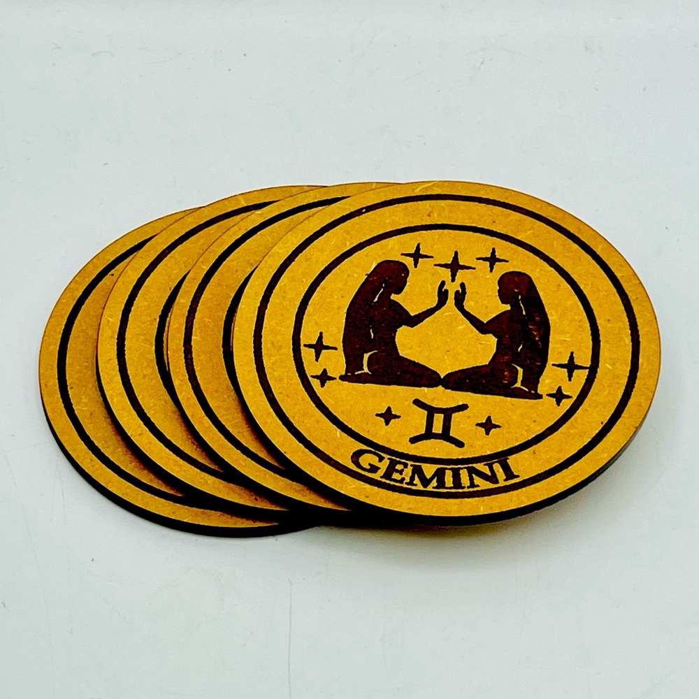 GEMINI Zodiac Sign Coasters • Set of 4